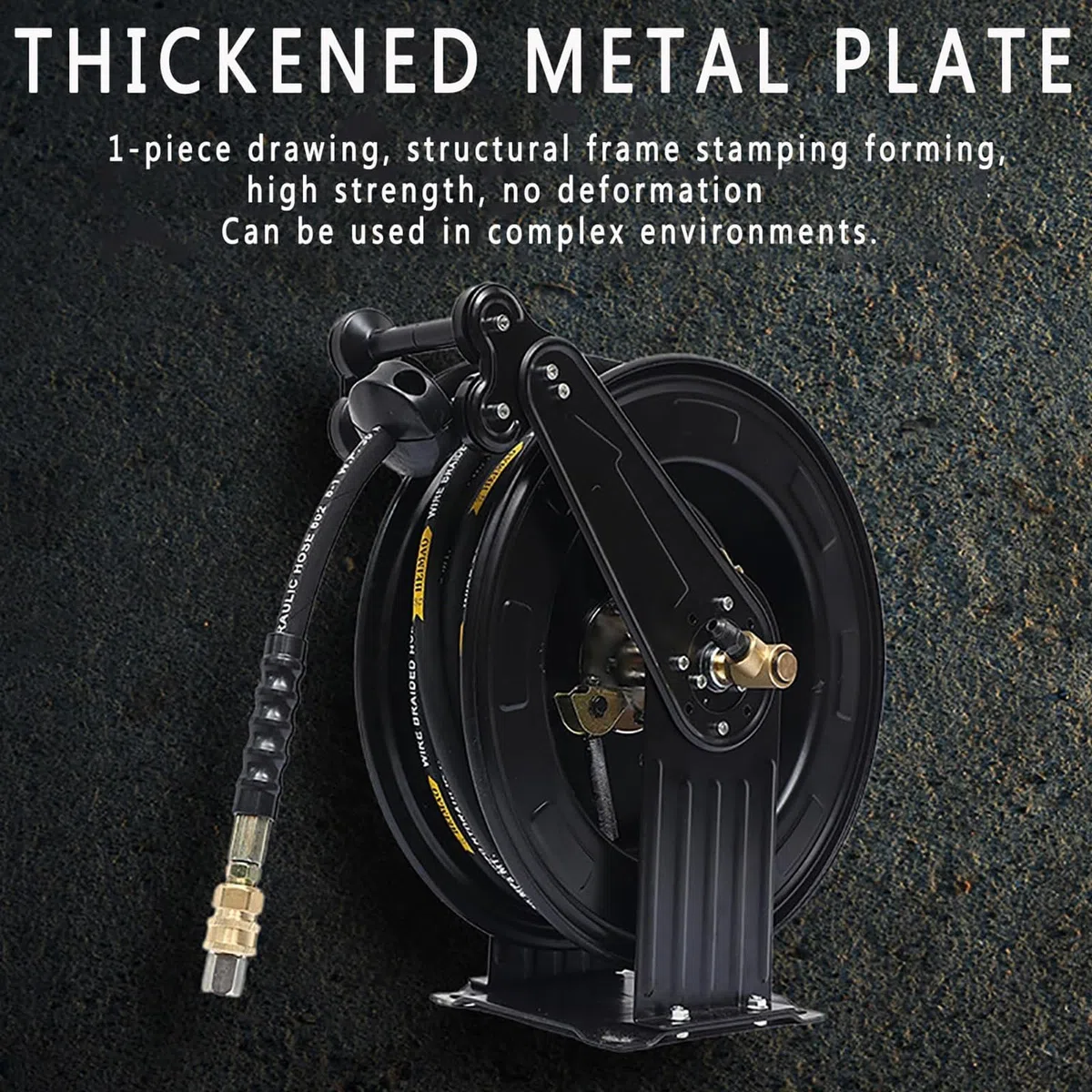 Carrete de manguera retráctil para lavadora a presión, rodamientos de acero inoxidable, ideal para riego y lavado de coches, longitud de manguera de 30 m