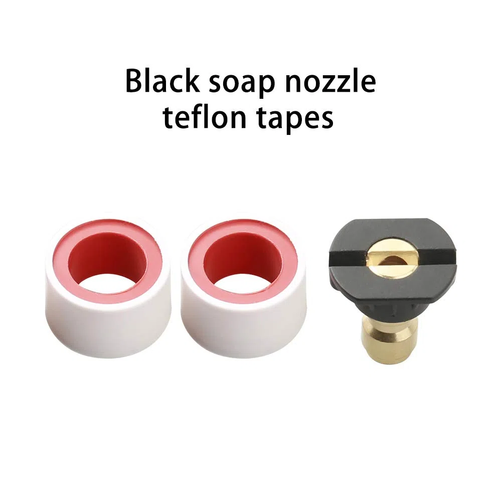 Sooprinse Kit de inyector químico para lavadora de alta presión, dispensador de jabón ajustable de 4000 PSI con boquilla de jabón negro de 1/4 pulgada y cinta de teflón, manguera de sifón de 3/8