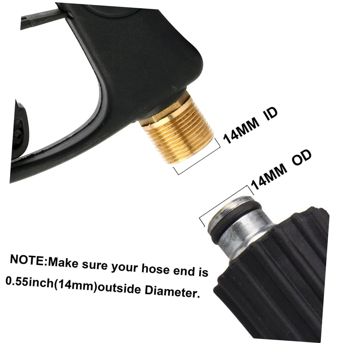 Lanza de Hidrolavadora de Espuma Ajustable Latón 14 Mm | Conexión de Liberación Rápida 1/4, Pulverización de Burbujas Regulable, para Lavado de Coches y Suelos