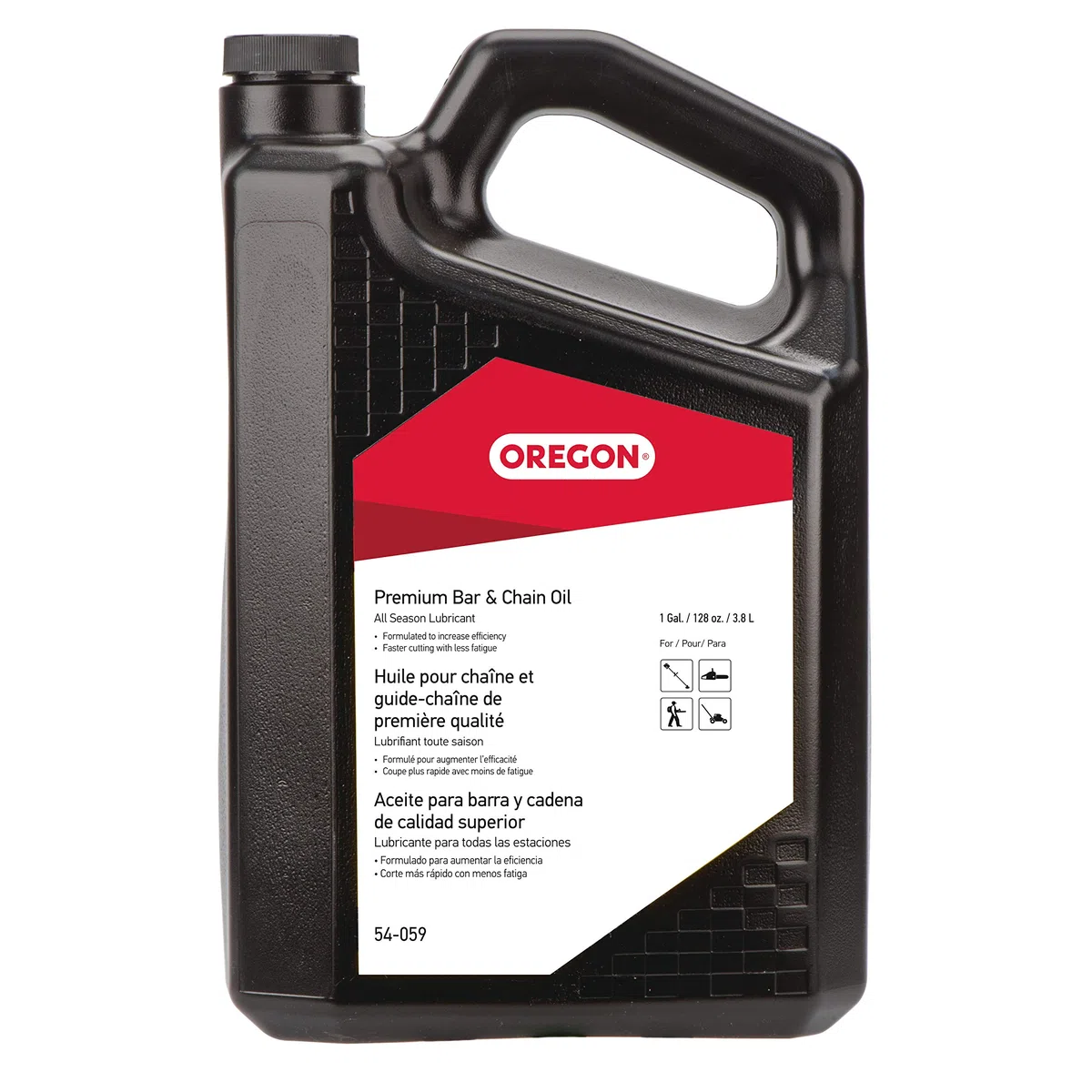Oregon cadena 1 Gal-n Motosierra Bar & amp; aceite de la cadena 54-059 - Pack de 4 | Lubricante para todas las estaciones, para todas las marcas de motosierras, reduce el desgaste de la cadena y la barra