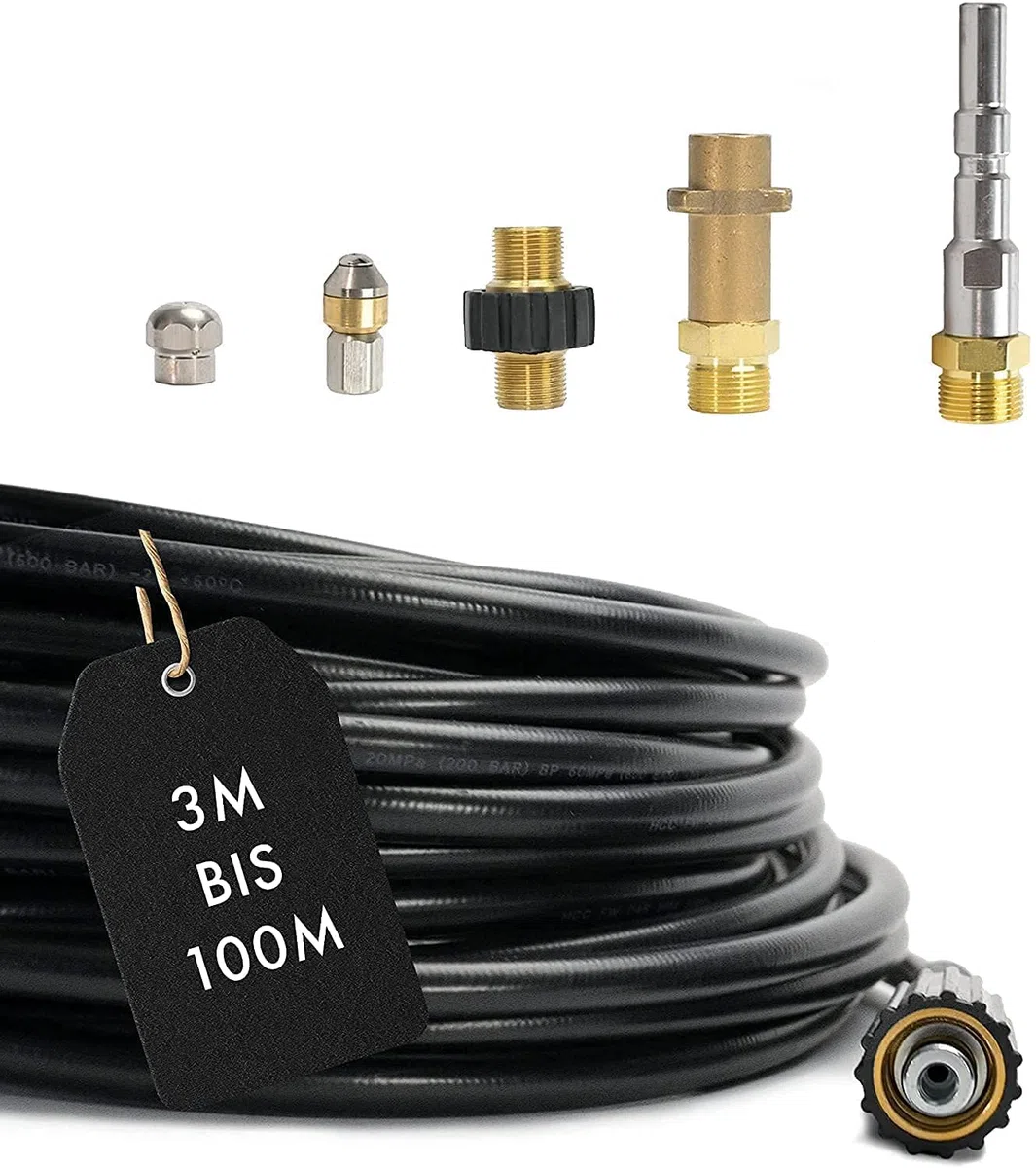 M&M Smartek boquilla limpieza compatible con Kärcher/Kränzle, alta presión | Boquilla de limpieza en acero inox/latón para tuberías; comprobar rosca, calibre, presión y equipo antes de comprar.
