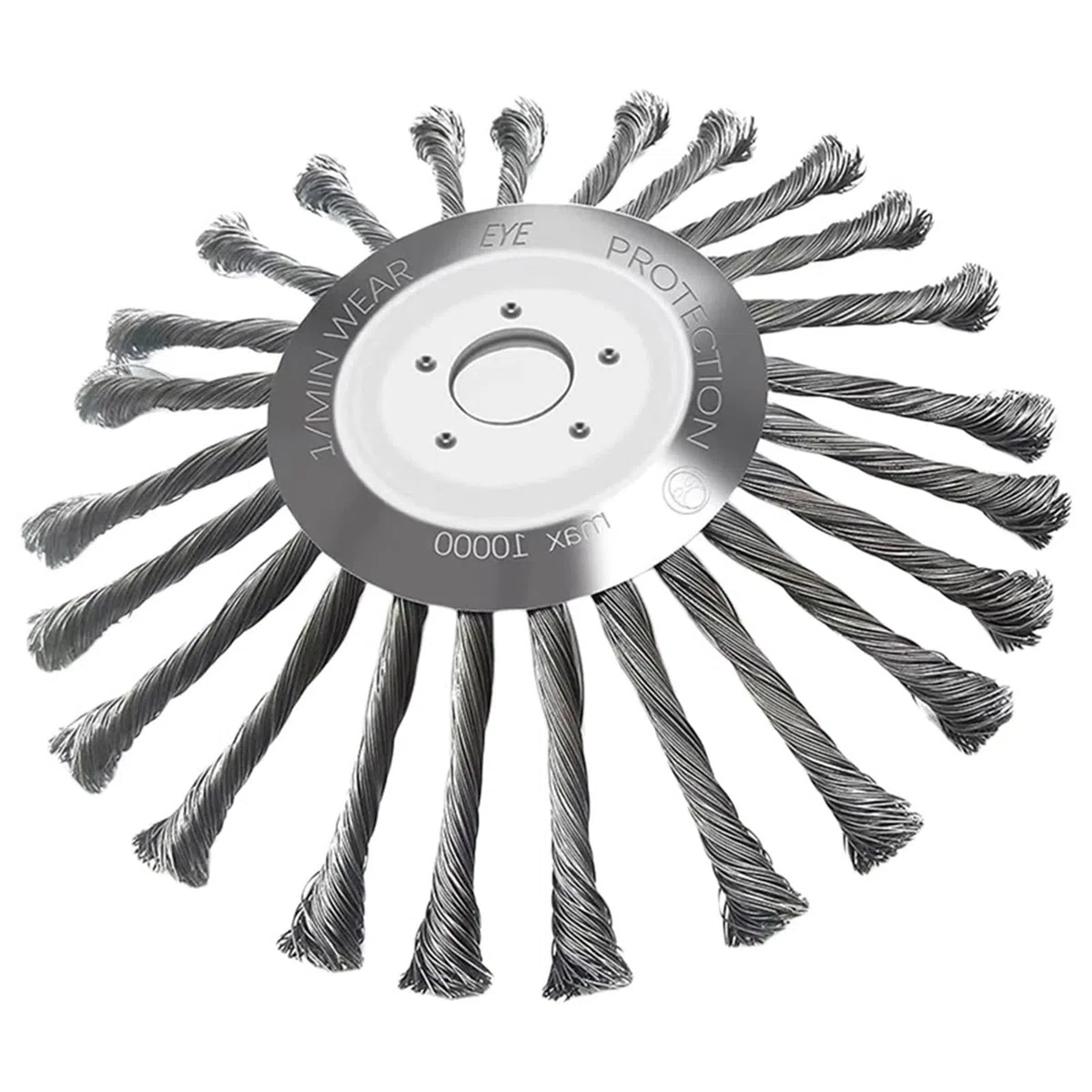 Cabezal de alambre de acero de 4 pulgadas, cabezal de repuesto de cepillo de rueda de alambre de acero resistente, compatible con cortadoras de césped, cortadores y cortadoras de césped (10