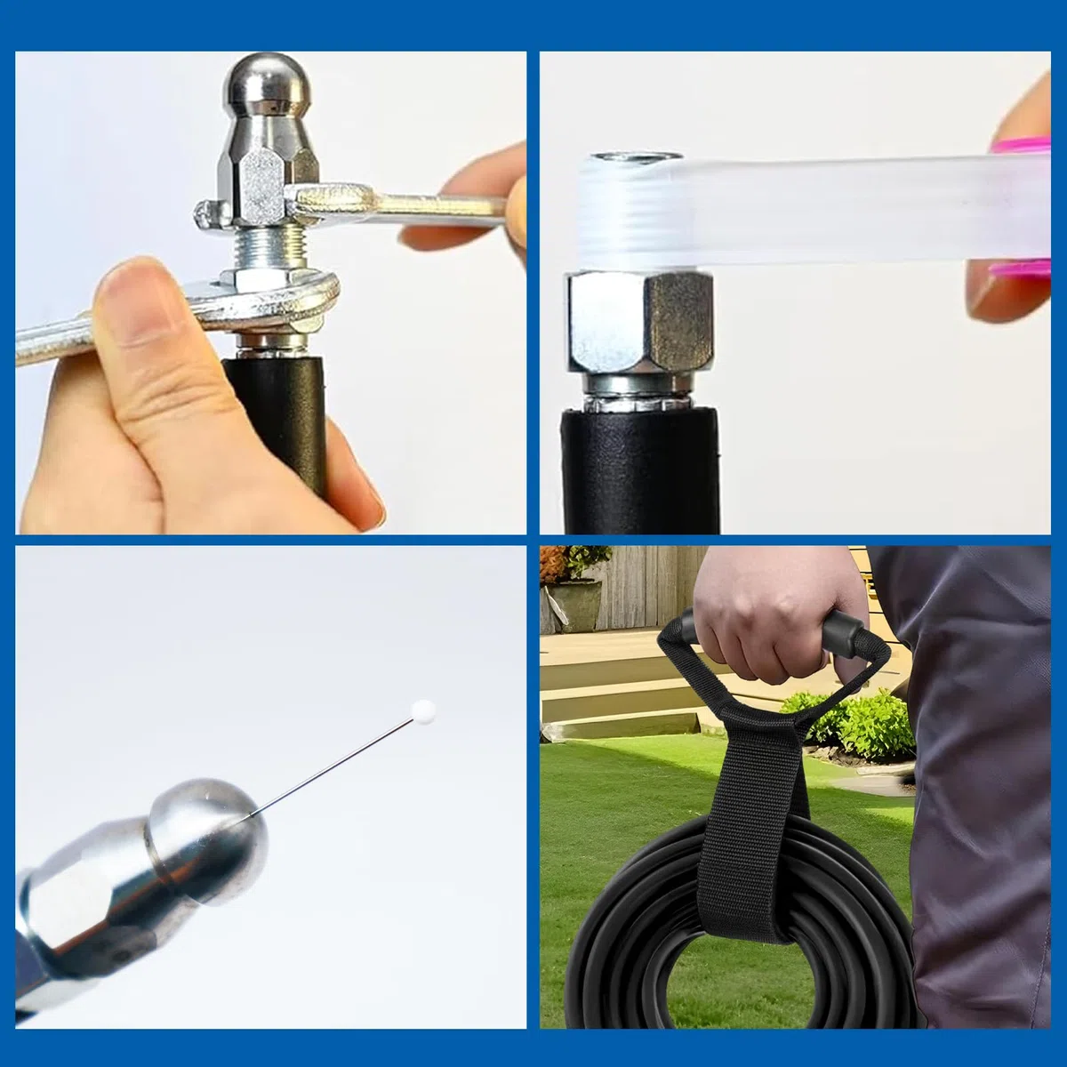 Juego de manguera de limpieza de tuberías (30 m, 400 bar, 140 °C, con adaptador y boquillas, juego universal de limpieza de tuberías, compatible con Karcher k2-k7, limpiador de alta presión Bosch