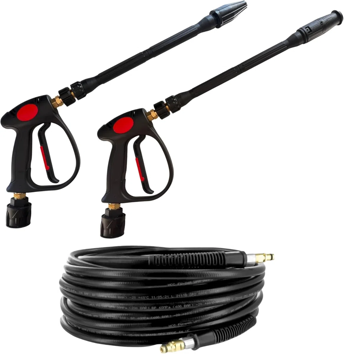 M&M Smartek Pistola Alta presión Quick Connect con Manguera 15 m, 310 Bar | Pistola de alta presión para agua fría o caliente según modelo; comprobar conexión, caudal, presión y equipo antes de usar.