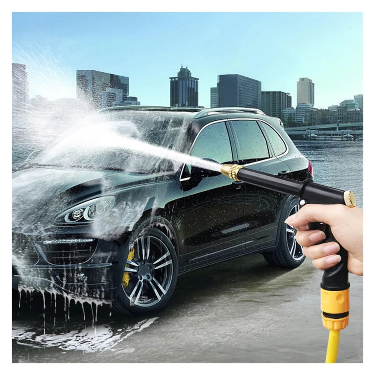 Hidrolimpiadoras Pistola De Agua De Alta Presión Portátil, Máquina De Lavado De Coches, Lavadora Inalámbrica, Herramienta De Limpieza, Manguera De Riego De Jardín, Boquilla, Pistola Rociadora(6PCS)