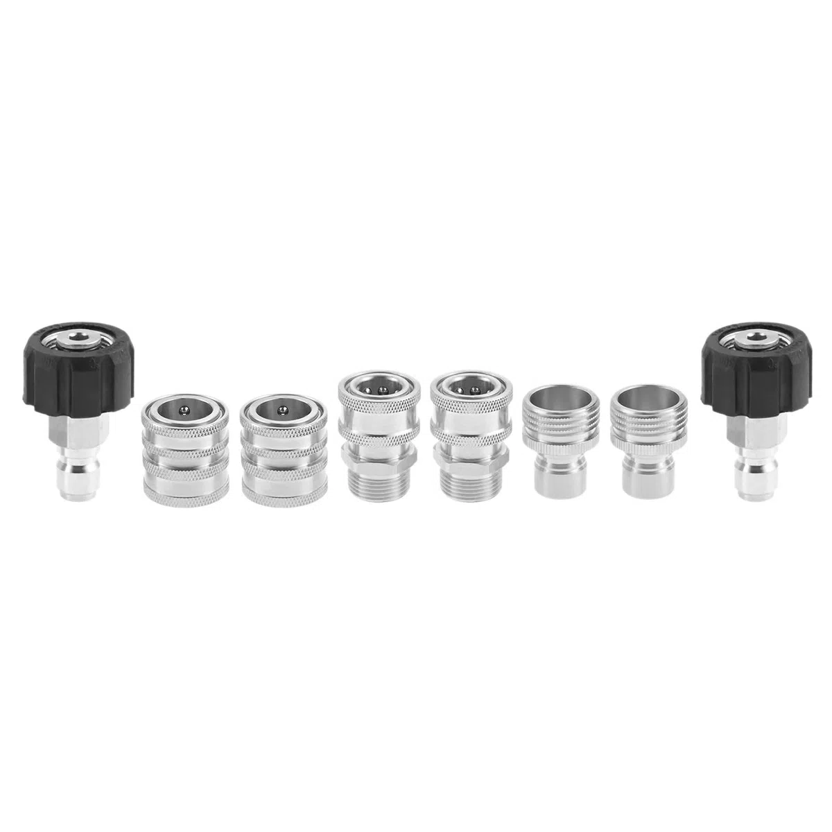Adaptadores para lavadora a presión de acero inoxidable, 8 Uds., M22 giratorio a 3/8 ", conexión rápida 3/4" a 1/2 "para manguera pistola