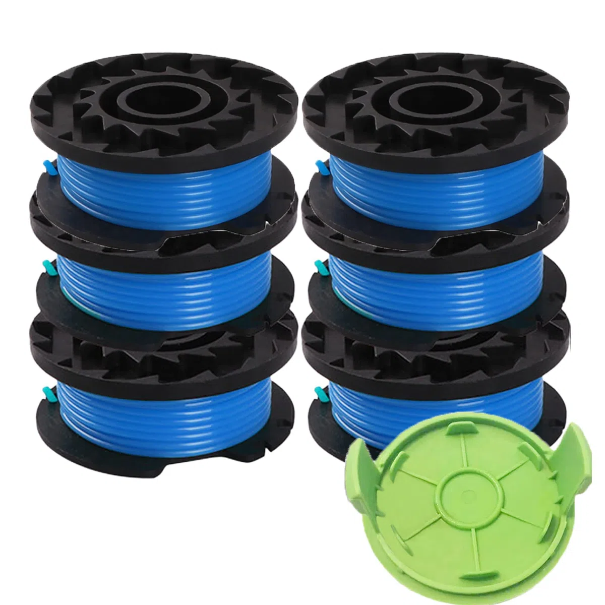 JOYCOLY Paquete de 8 bobinas de repuesto compatibles con Greenworks 80 V, 40 V, 24 V, 29252 .065 pulgadas, bobina de cuerda de alimentación automática con 1 tapa