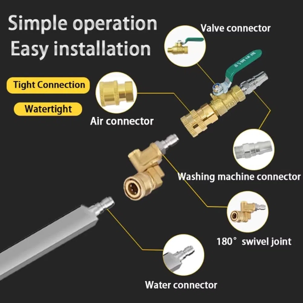RSBFER Herramienta para Limpiar radiadores, Boquilla de Alta presión de 4500 PSI con Cepillo y acoplador rápido para automóviles, Camiones y maquinaria Pesada,100cm/39in