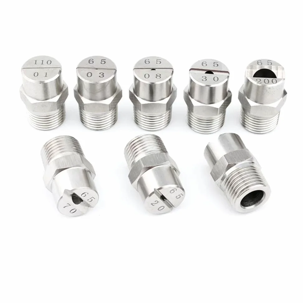 Puntas para hidrolimpiadoras, Puntas de boquilla for lavadora a presión acero inoxidable, 65 grados, 1/8-1/2 pulgadas, 5/10 Uds(No.40: 1/2 (4.0 Mm Aperture),10pcs)