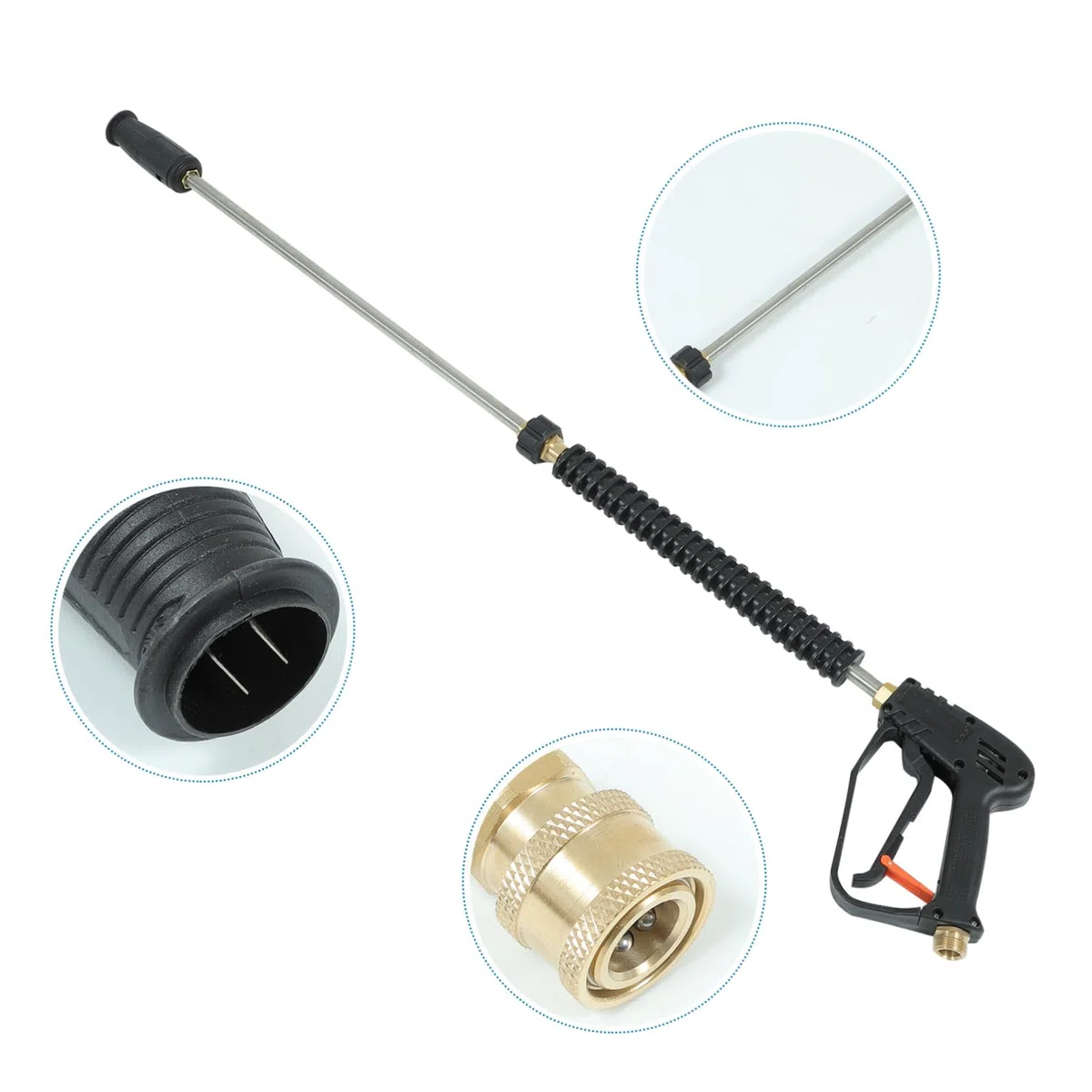 SUPVOX Kit Profesional de Boquillas Ajustables para Lavadora de Alta Presión Herramienta Multiuso para Lavado de Coches y Limpieza de Patios con Mango Ergonómico y Conexión Rápida