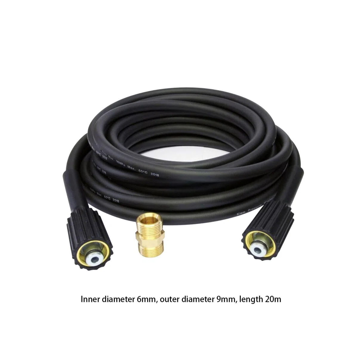 para Hidrolavadora Acoplador Extensión Rápida con Conector Hembra a Macho Material Resistente Caucho Metal Presión Máxima 10mpa Apta para, 20M