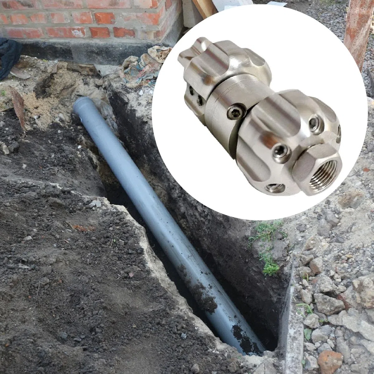 Milageto Piezas de Boquilla para hidrolimpiadora de alcantarillado, Conector rápido de Acero Inoxidable con Interna de 3/8", Cabezal de Boquilla, 70 L Mín. 150 Bar