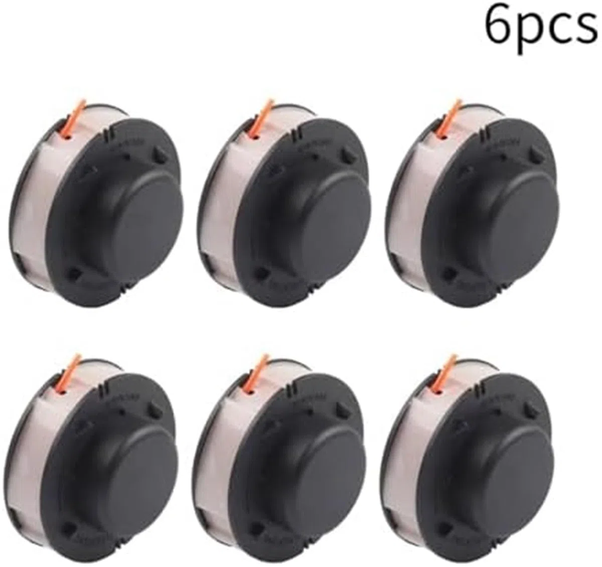 Carretes de Hilo de desbrozadora de 1,6 Mm de diámetro y 5 Metros, para Accesorios de cortacésped Fsa56 Fse41 Fse52 Pp500 Carrete de cortacésped(Black 6pcs)