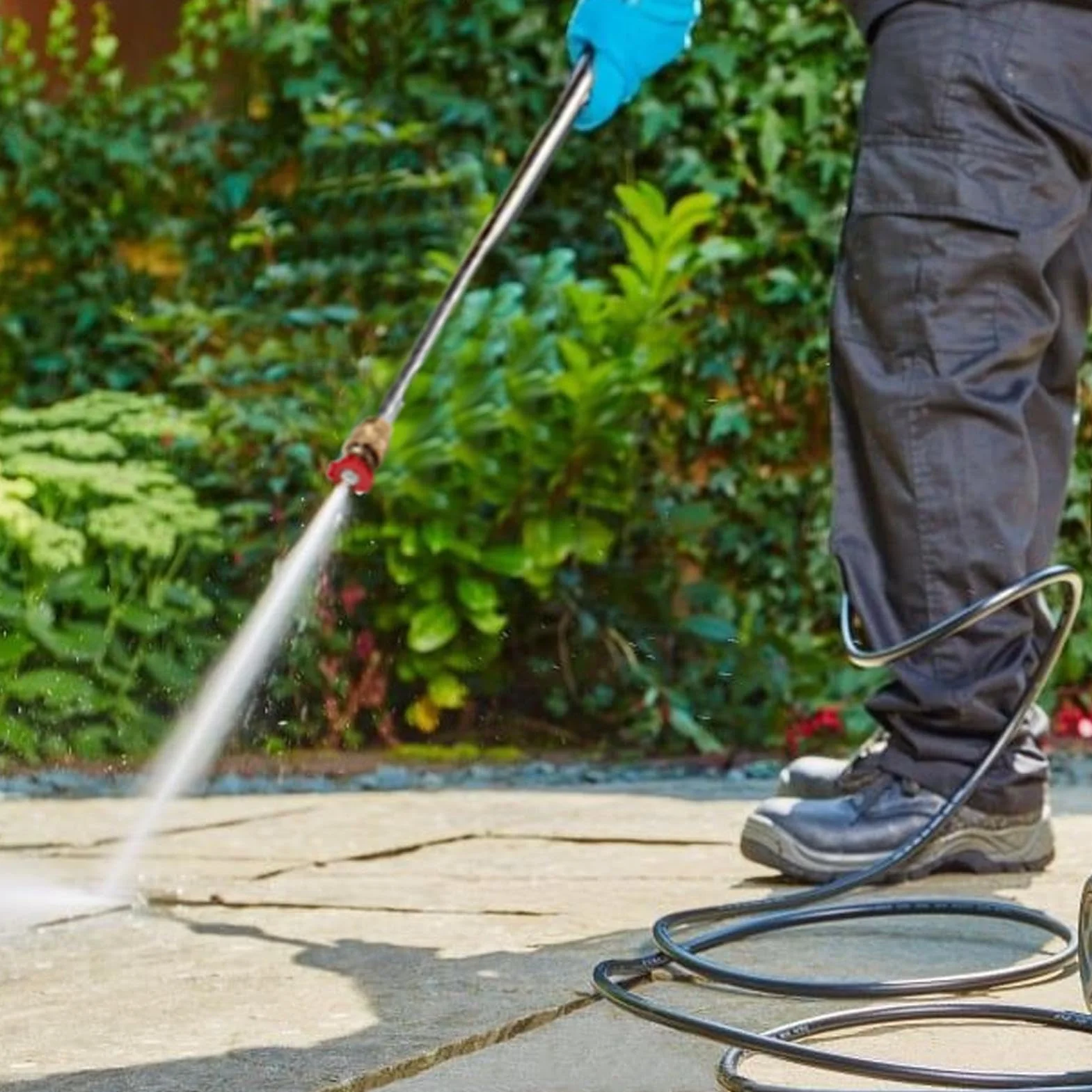 Varilla de extensión para hidrolavadora Set con lanza telescópica para | Tubo de Extensión para Limpiador de Canaletas En Patio Trasero Jardín Terraza Entrada Patio Techo