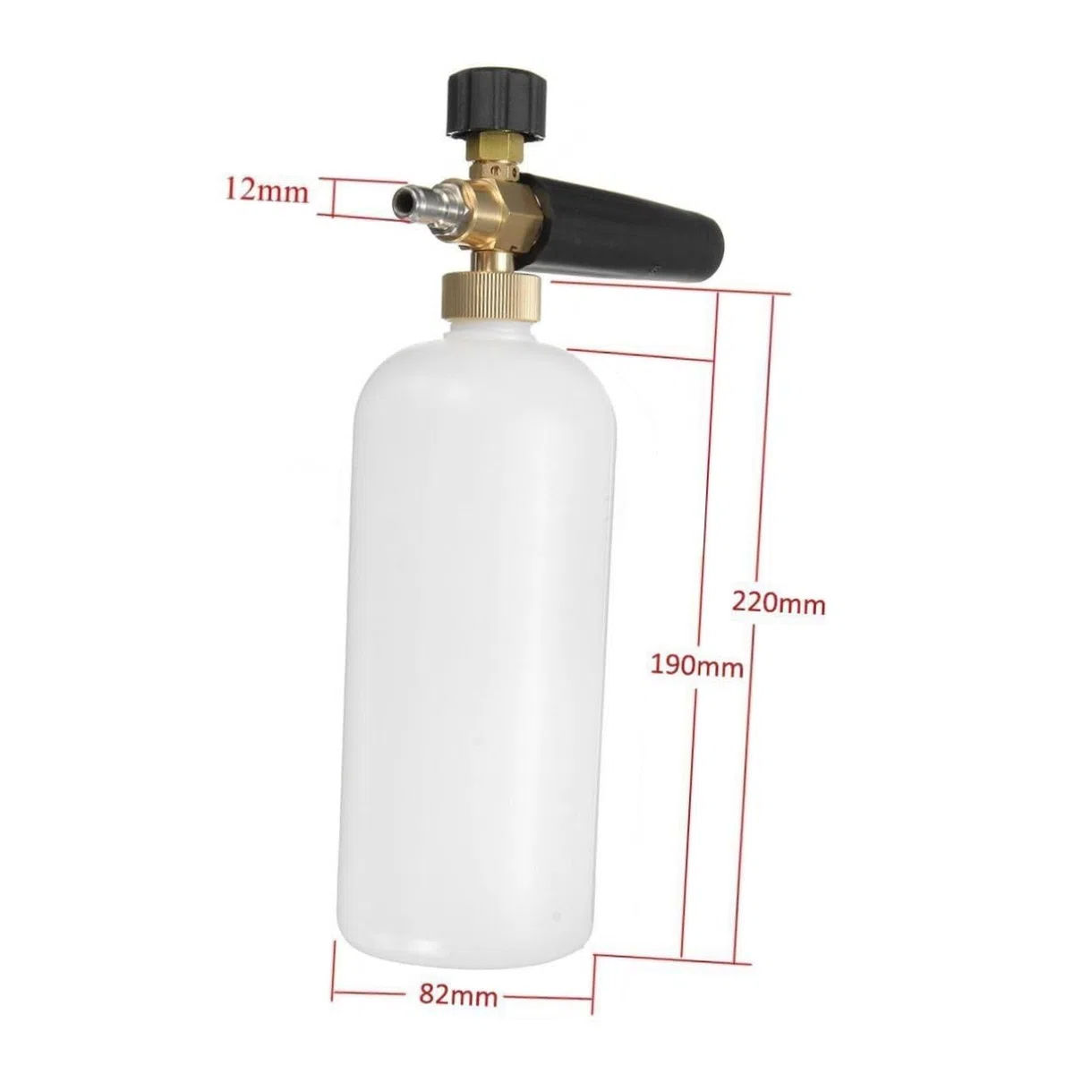 Lanza de Hidrolavadora de Espuma Ajustable Latón 14 Mm | Conexión de Liberación Rápida 1/4, Pulverización de Burbujas Regulable, para Lavado de Coches y Suelos