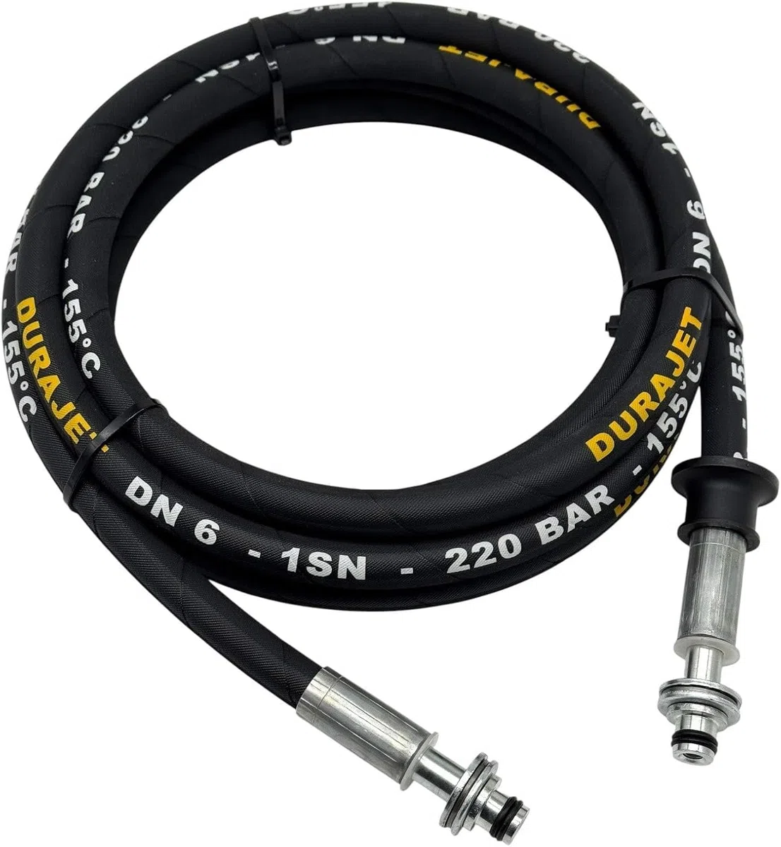 M&M Smartek Manguera de alta presión compatible con Kärcher HD 5/15 CX, 6/12-4 Plus, HDS 5/13 UX – Boquilla giratoria AVS de 11 mm, DN6 DURAJET, 220 bar, para hidrolimpiadoras de agua fría y caliente