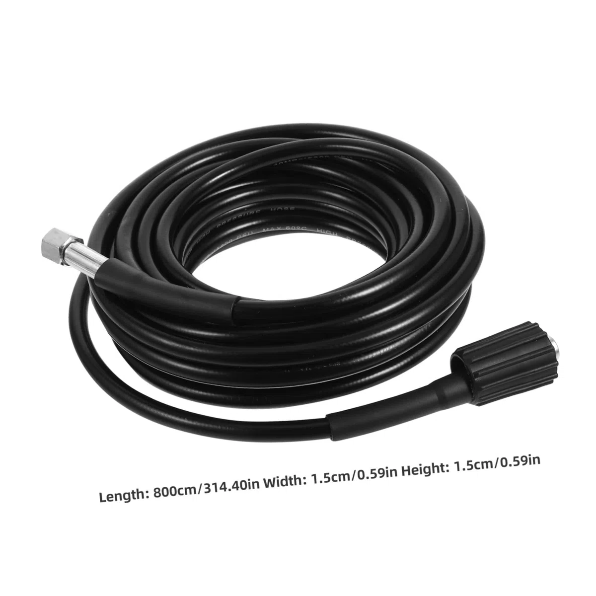 Manguera De Alta Presión Para Hidrolimpiadora 8 Metros M22 Negra Tubo De Extensión Resistente Para Limpieza Exteriores Compatible Agua Fría