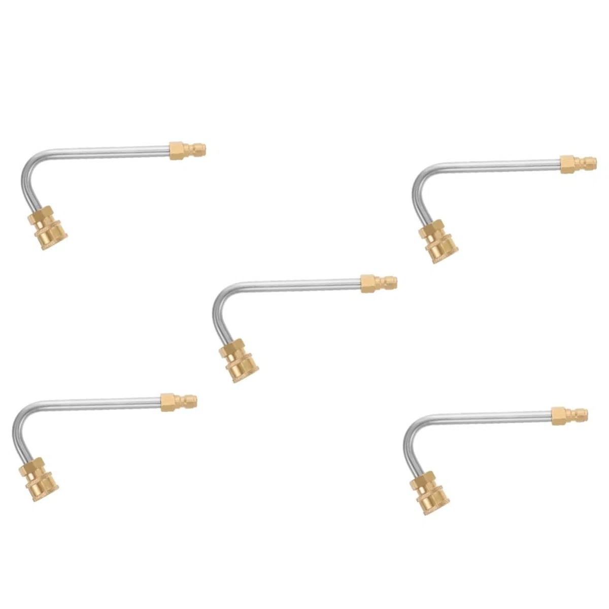 TOYANDONA 5 Piezas Varita limpiadora de Alta presión arandela Extensiones pulverizador Varilla de Lavadora de Autos Barra de extensión de Alta presión Acero Inoxidable Golden
