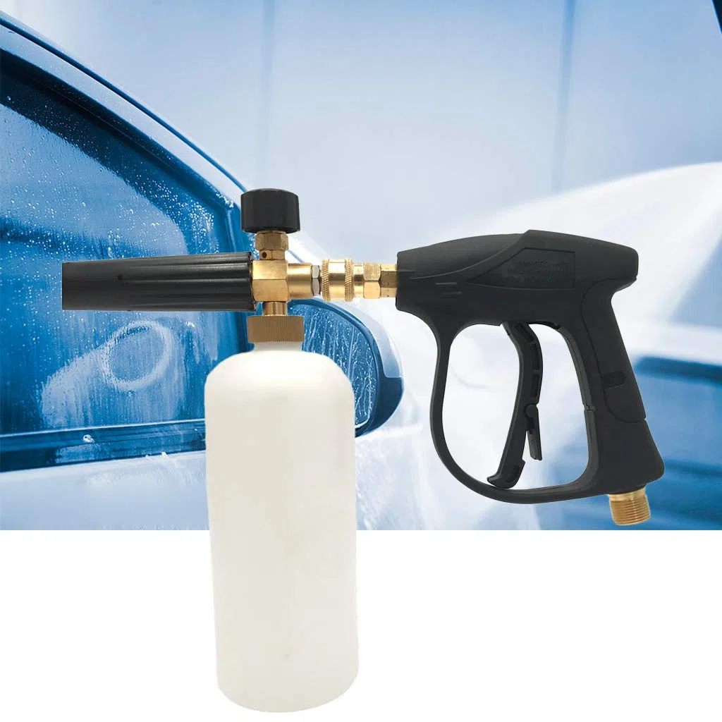 1/4" espuma de nieve de alta presión lavado coche boquilla ajustable dispensador de jabón pulverizador spray riego herramienta de limpieza