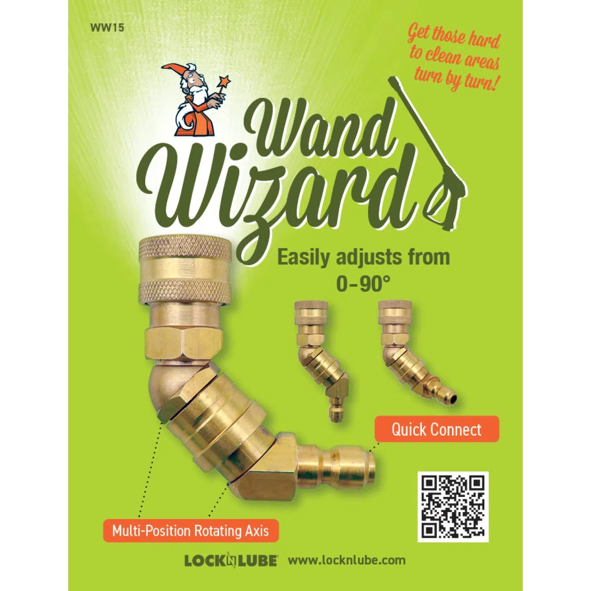 Wand Wizard Presión ajustable arandela accesorio giratorio Boquilla ajustable boquilla de alta presión 1/4