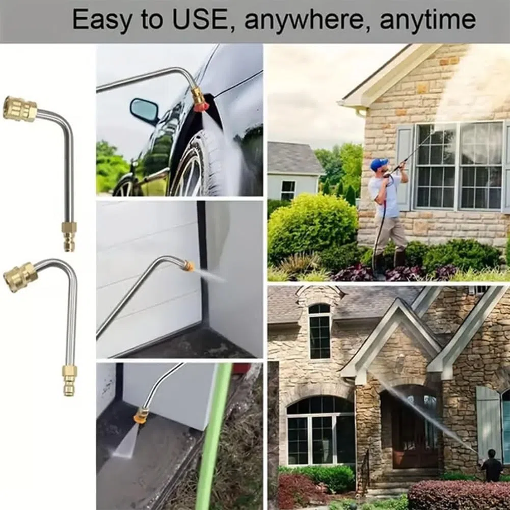 4000 PSI High Pressure Water Gun Stainless Steel Extension Rod, Pressure Washer Extension Wand, Gutter Cleaning Tools, Long Reach Sprayer Lance for Roof with 1/4 Inch Quick Connect