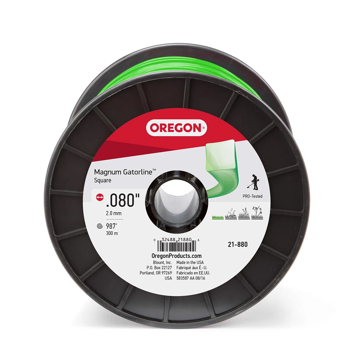 Oregon 21 – 880 Gatorline Cuadrado desbrozadora Line .080-inch diámetro Martillo de Cabeza de Bobina