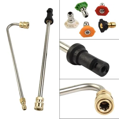 Kit de varita de extensión para limpiador de canalones, lanza de lavado a presión de 74 cm con 5 boquillas para la serie K2-7, herramienta profesional de limpieza de canalones