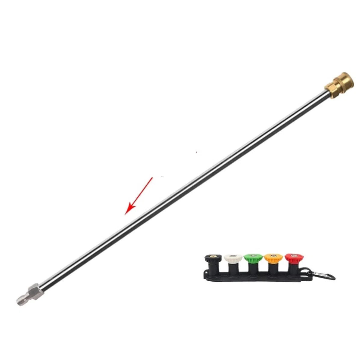 Varilla de extensión para lavadora de alta presión Varilla de extensión for hidrolavadora 50 cm, acero inoxidable, conexión rápida, boquilla for eléctrica(L)