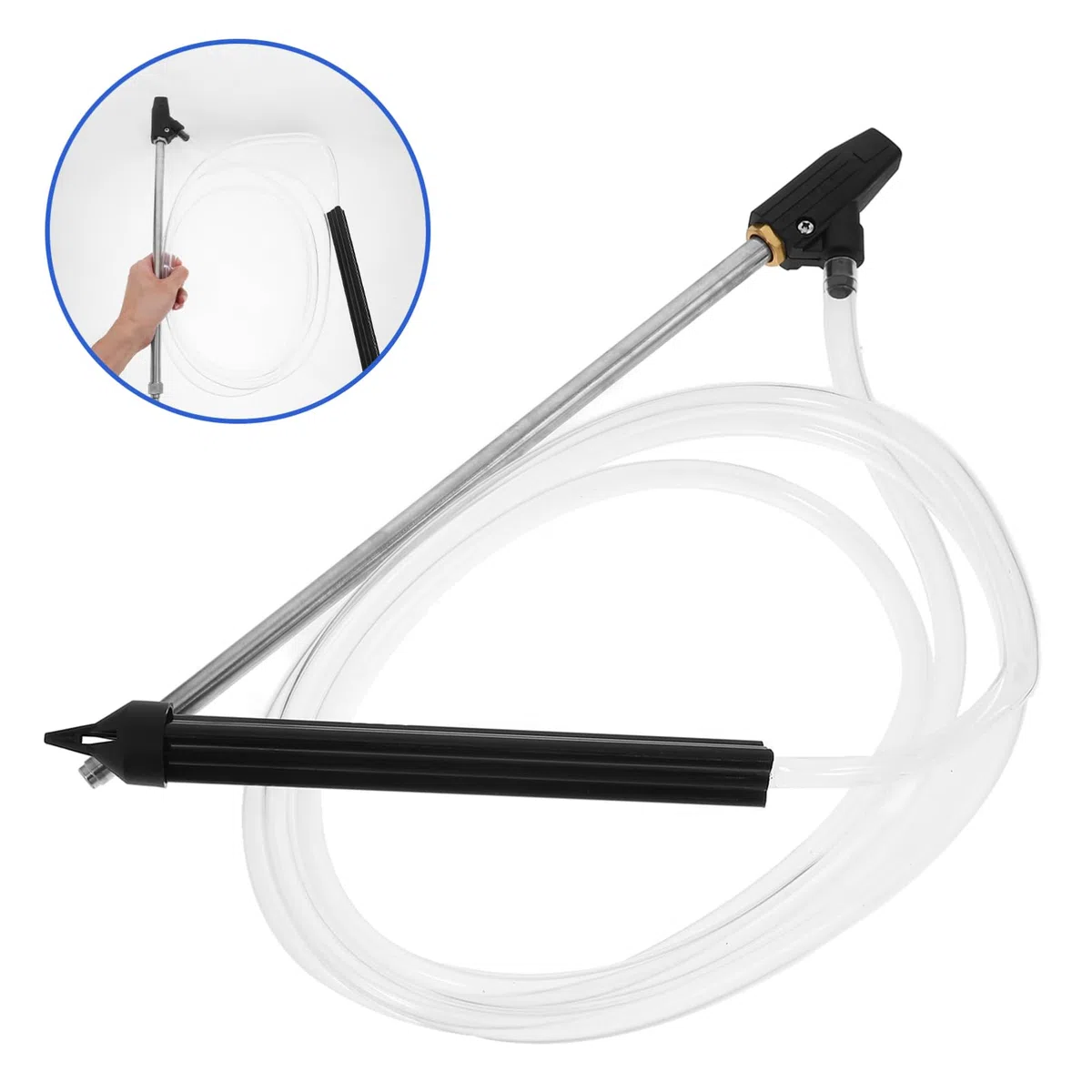 Pistola de Chorro de Arena de Alta Presión 550mm de Acero Inoxidable | Boquilla Cerámica, Uso en Limpieza de Óxido y Grasa, Diseño Estable y Multifunción