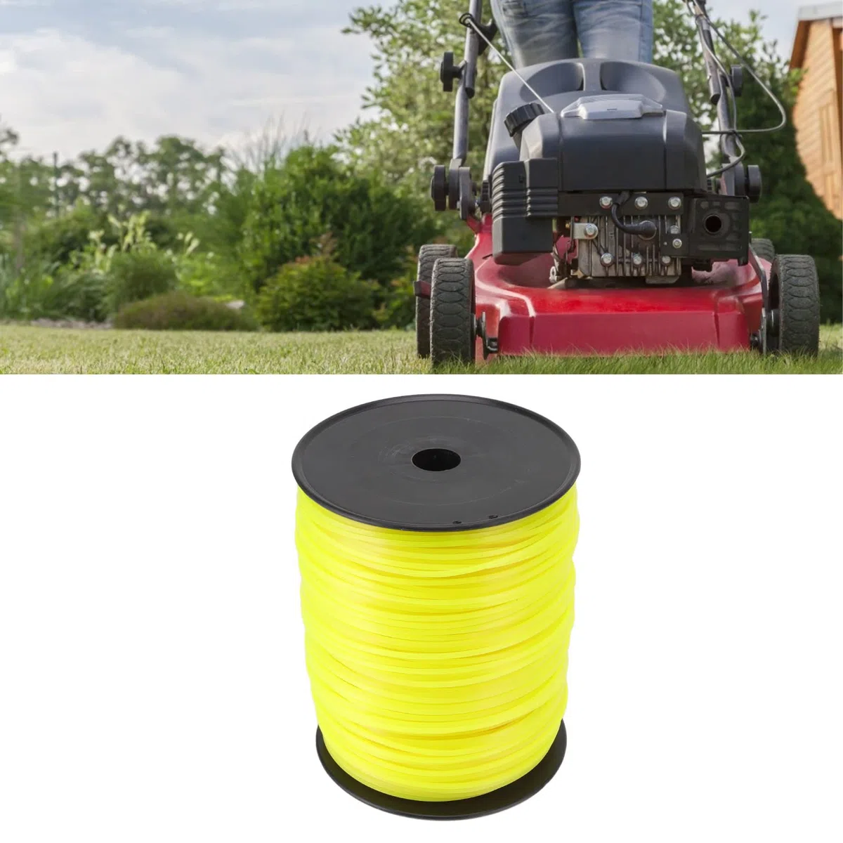 Hilo de desbrozadora de hilo de 3mm, hilo de desbrozadora cuadrada, cable de hilo para cortacésped para, amarillo (300 m/328,08 yardas)