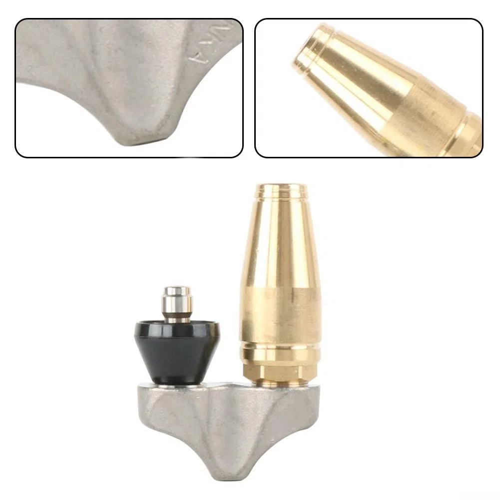 Puntas para hidrolimpiadoras, Boquilla de chorro drenaje alcantarillado Turbo inverso, 3000PSI, SS/cobre, lavadora a presión conexión rápida