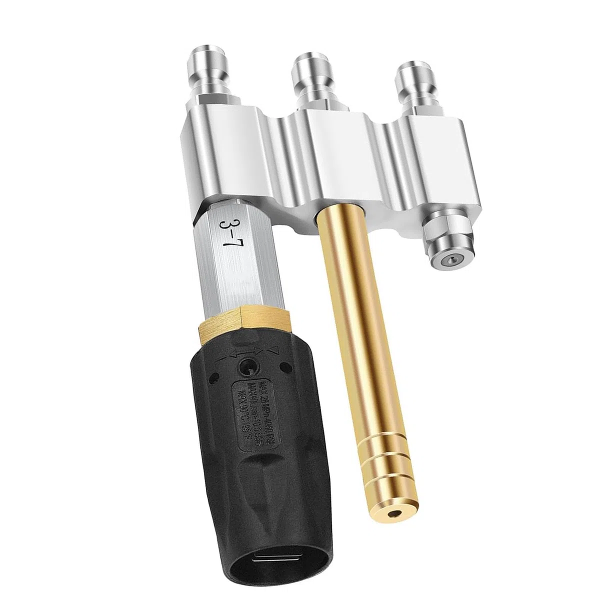 Boquilla de lavado a presión SustVita, tipo giro M5 con rociador ajustable 3 en 1, 1000-4050 PSI, 3-7 GPM, conexión rápida de 1/4 de pulgada para aplicación de jabón de largo