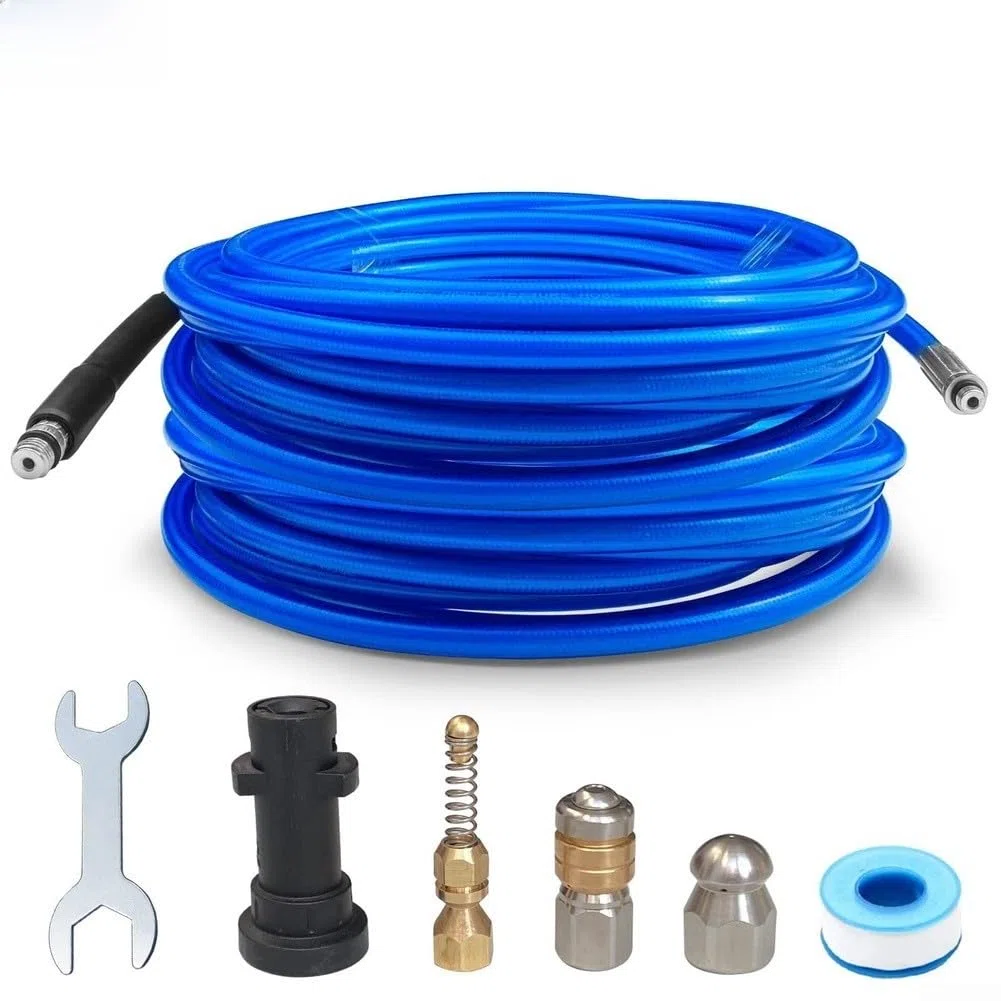 Manguera de lavado de alta presión de 20 m de repuesto para Karcher K2-K7 con conexión rápida, tubo de PVC resistente para limpieza de drenaje profundo (20 metros)