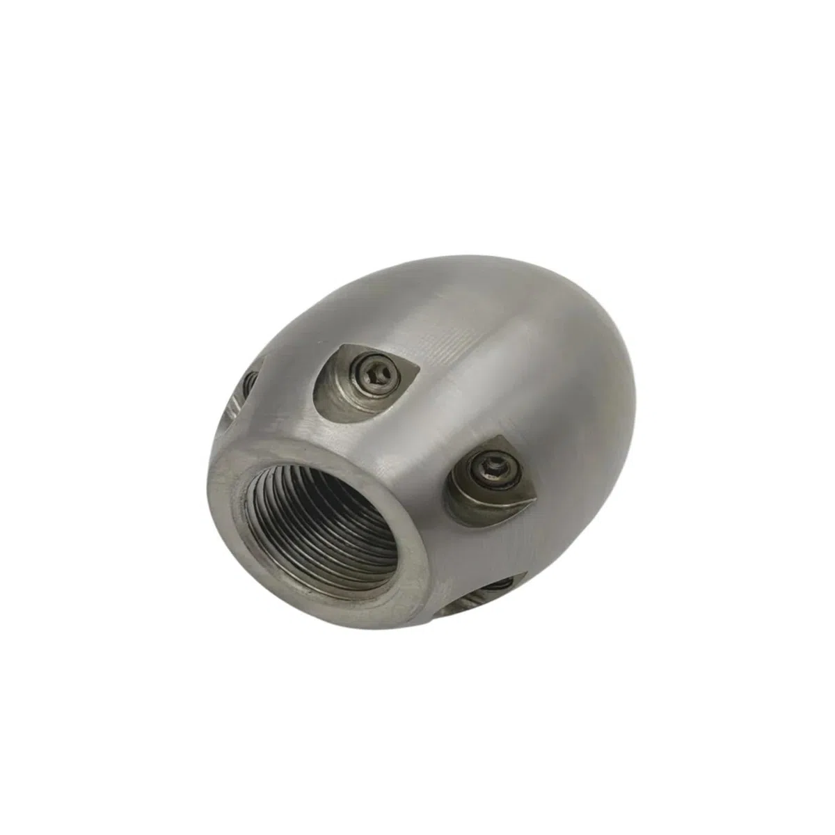 Boquilla de limpieza alcantarilla inox, rosca G1/2, 40-110L | Boquilla para desatasco de tuberías, 1 chorro frontal y 6 chorros traseros(110L)