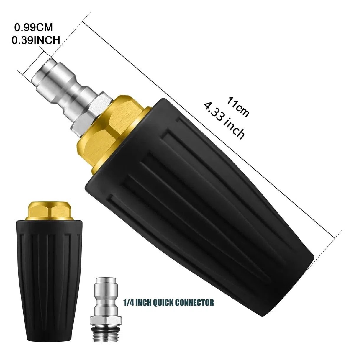 Boquilla de turbina para limpiador de alta presión Boquilla for hidrolavadora turbo, conexión rápida de 1/4 de pulgada, universal de 4000 PSI, 4.0 GPM, orificio de 4.0(With 5 nozzles)