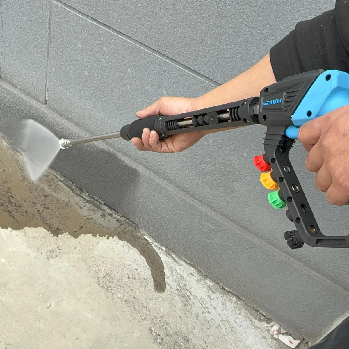 GDHXW Pistola de lavado a presión ajustable de alta potencia con giratorio, con 2 varitas de extensión, 5 boquillas, 10 juntas tóricas, adaptador de rosca de 5000 PSI para lavadora a presión
