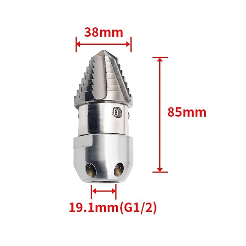 Boquilla Giratoria de Alta Presión, Boquilla de Pistola de Agua de Limpieza de Alta Presión para Alcantarillado, Boquilla de Acero Inoxidable para Limpieza de Lodos G1/2 (40L 200KG)