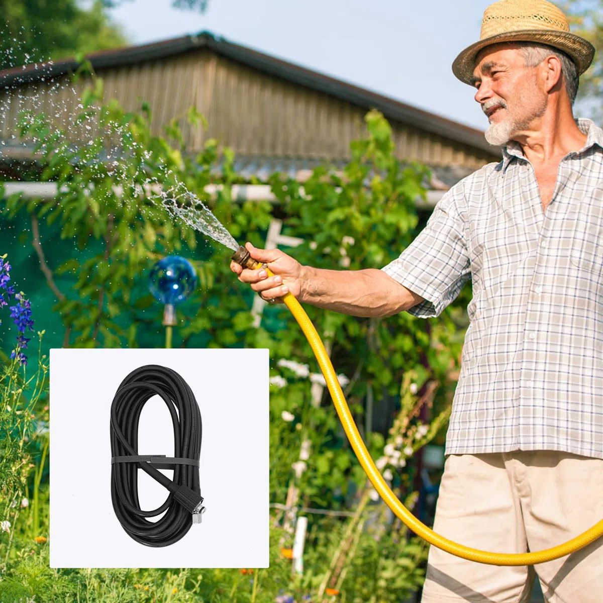 UKCOCO Manguera de Alta Presión Extensión Hidrolimpiadora Resistente y Flexible Compatible Limpieza Fácil y Duradera