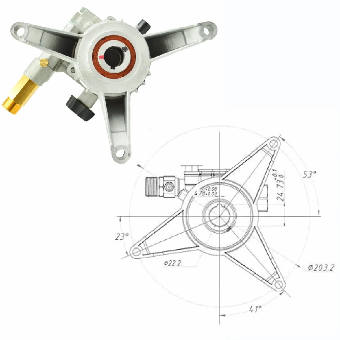 ✦ Bomba de repuesto vertical 3100 PSI 210 bar y bomba de repuesto para lavadora a presión de 6.5 HP ✦ Cabezal de aluminio, modelo PA000-PWVR28/2.5H
