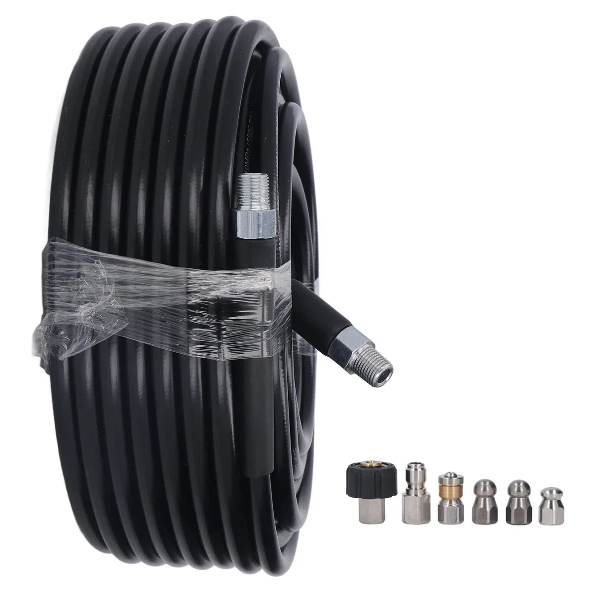 Kit de Hidrolimpiadora para Desagües 30m Manguera Limpiadora 5800PSI /4 Pulgada NPT Accesorios de Alta Presión con Llaves