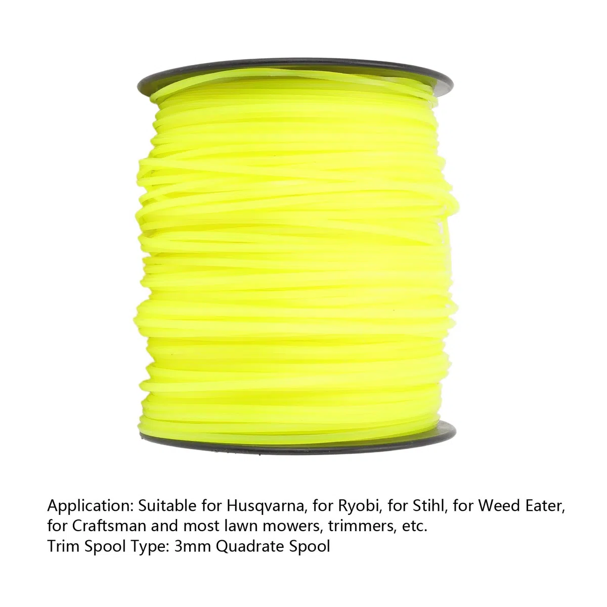 Hilo de Corte de Hilo de 3 Mm de Corte Cuadrado Cable de para Cortacésped para Amarillo 300 M/984,2 Pies Malezas La Lata de de Césped La Cuerda de de Línea y de Alta Eficiencia (270 m/295,28