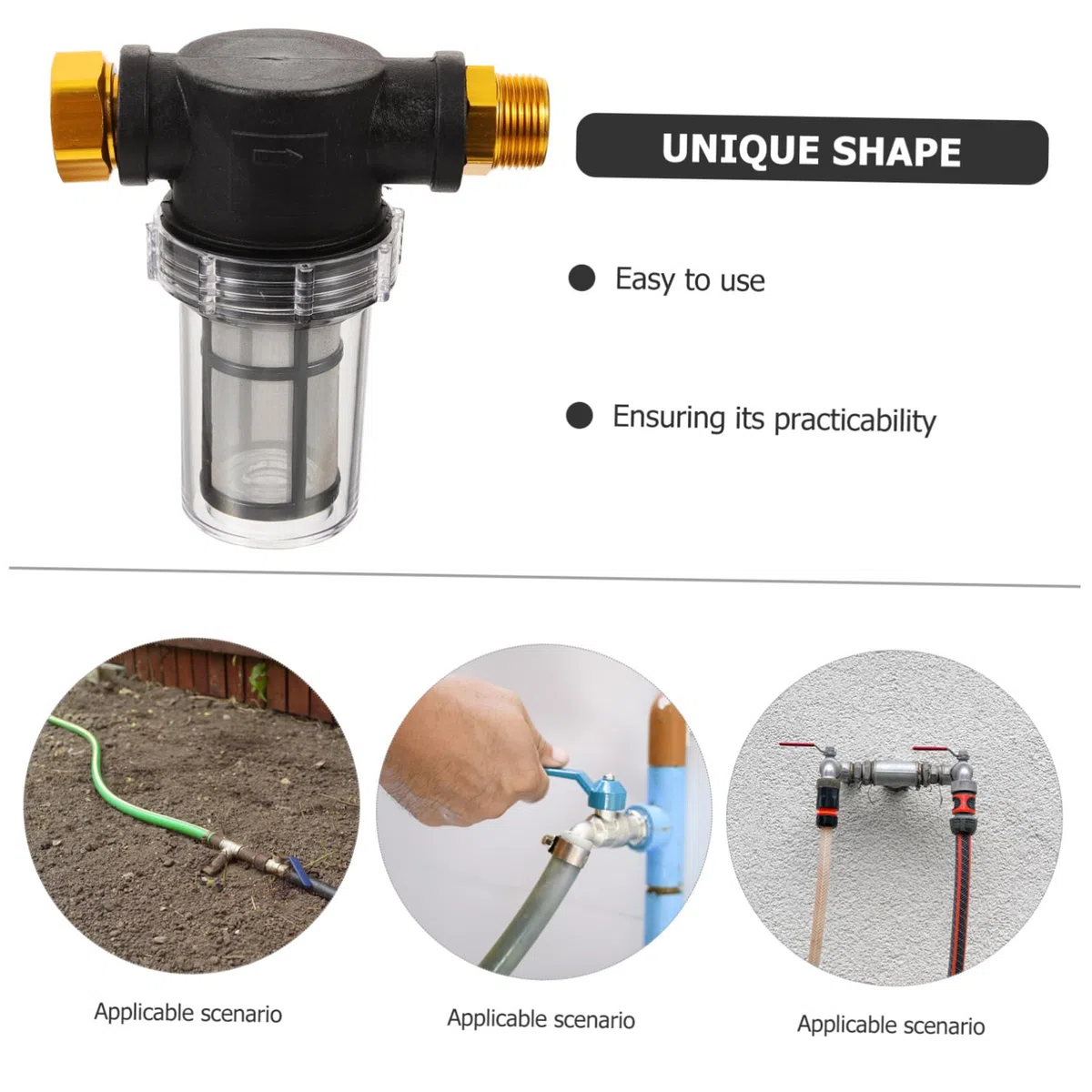 Gatuida Filtro De Entrada para Hidrolimpiadora De Alta Presión Filtro De Agua Portátil para Jardín De Sedimentos Malla Estándar UE