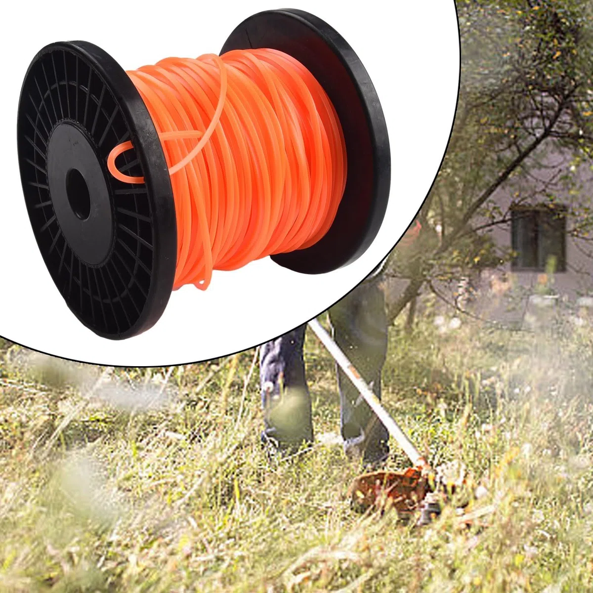 Cable redondo de nailon para desbrozadora de 30 m y 50 m, apto para cortadoras eléctricas de alimentación manual, alambre para tareas de cuidado y extracción (A)