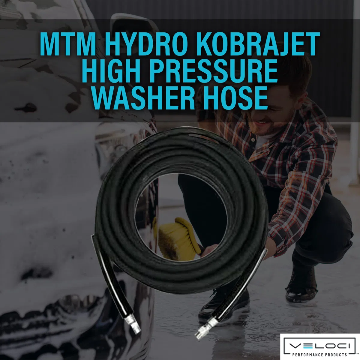 MTM Hydro Kobrajet 4000 Psi 310 grados Max Temp 50' Negro Presión Lavado Manguera 3/8"
