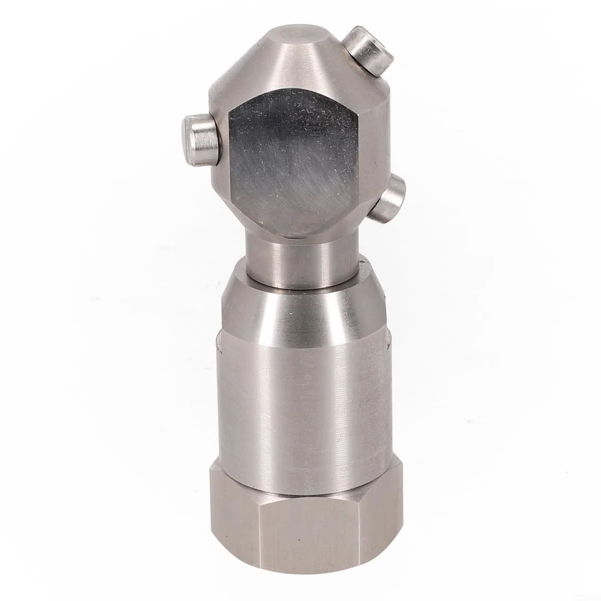 Boquilla giratoria de 360 grados, boquilla de limpieza giratoria de acero inoxidable 304 de 360 grados, pieza de lavadora de alta presión, para tanque, pared interior, botella, lata, tubería