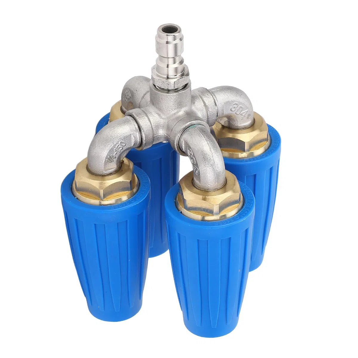 Boquilla Turbo para Lavadora a Presión, Boquilla Giratoria 4 en 1 de 4000 PSI, Acero Inoxidable 304 y Latón con Conector Rápido de 1 4 Pulgadas para Automóviles, Pisos, Herramientas Exteriores