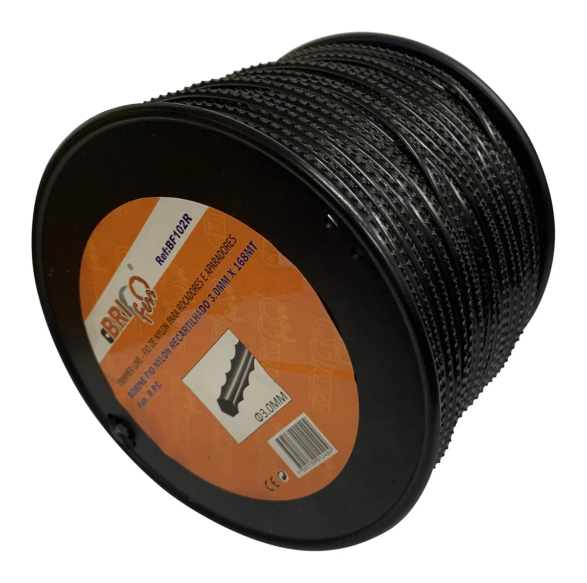 Bricoferr BF102R - Hilo para desbrozadora (3 mm x 168 metros, diente de sierra)