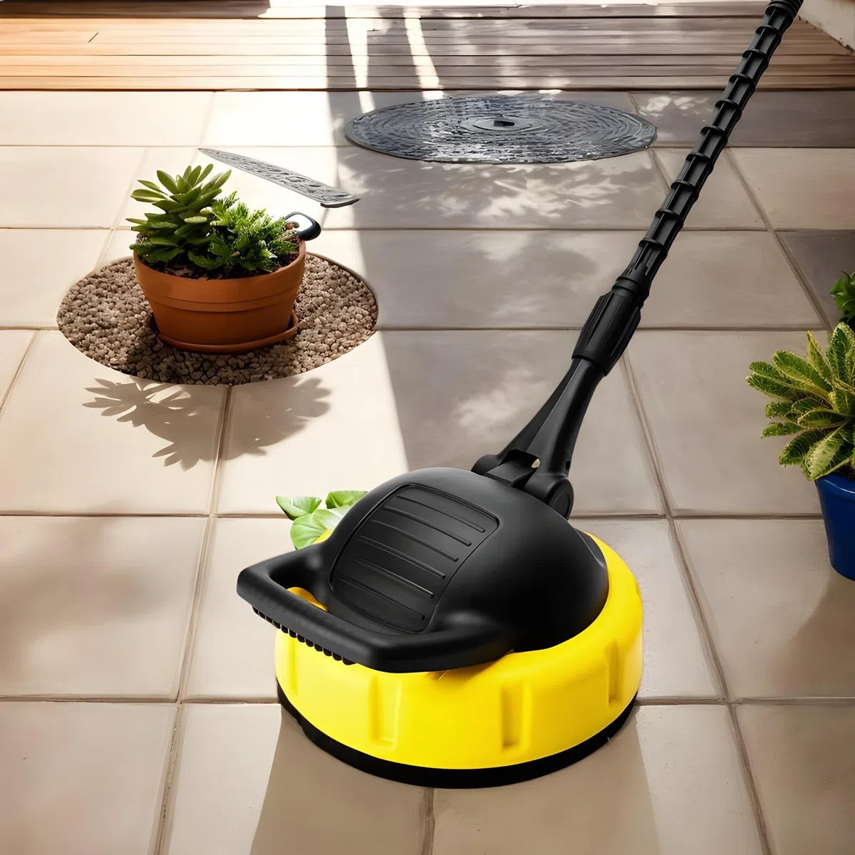 Cepillo Para Hidrolavadora Accesorio Hidrolimpiadora Mango Largo | Con Adaptador Multiusos Para Suministros, Calzadas, Patios, Revestimientos, Aceras, Hormigón, Y Ladrillo