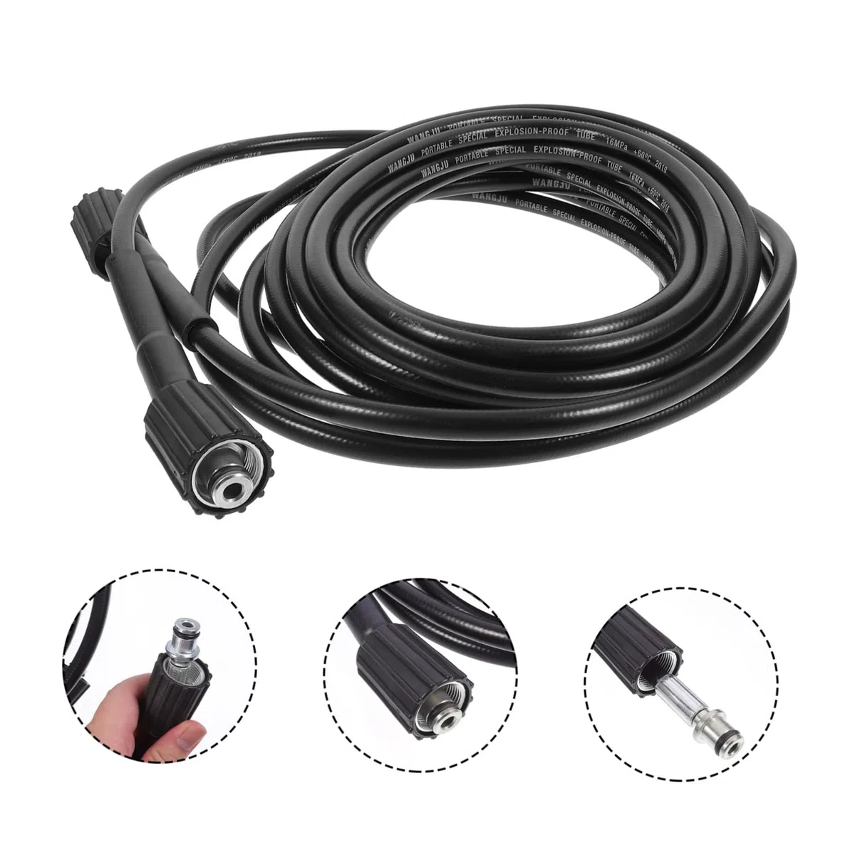 NOLITOY Manguera de Alta Presión para Lavadora Resistente Flexible y Duradera Metros con Conexiones para Limpieza de Coches y Jardines