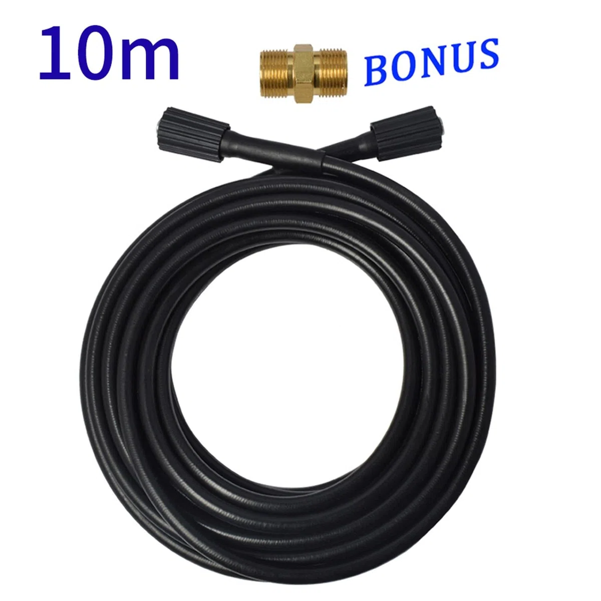 Genérico Compatible con Karcher, Compatible con Elitech, Manguera de extensión de Lavadora de Alta presión M22-Pin 14/15, Manguera de Cable de Tubo de Limpieza de Agua(Extension Hose 10m)